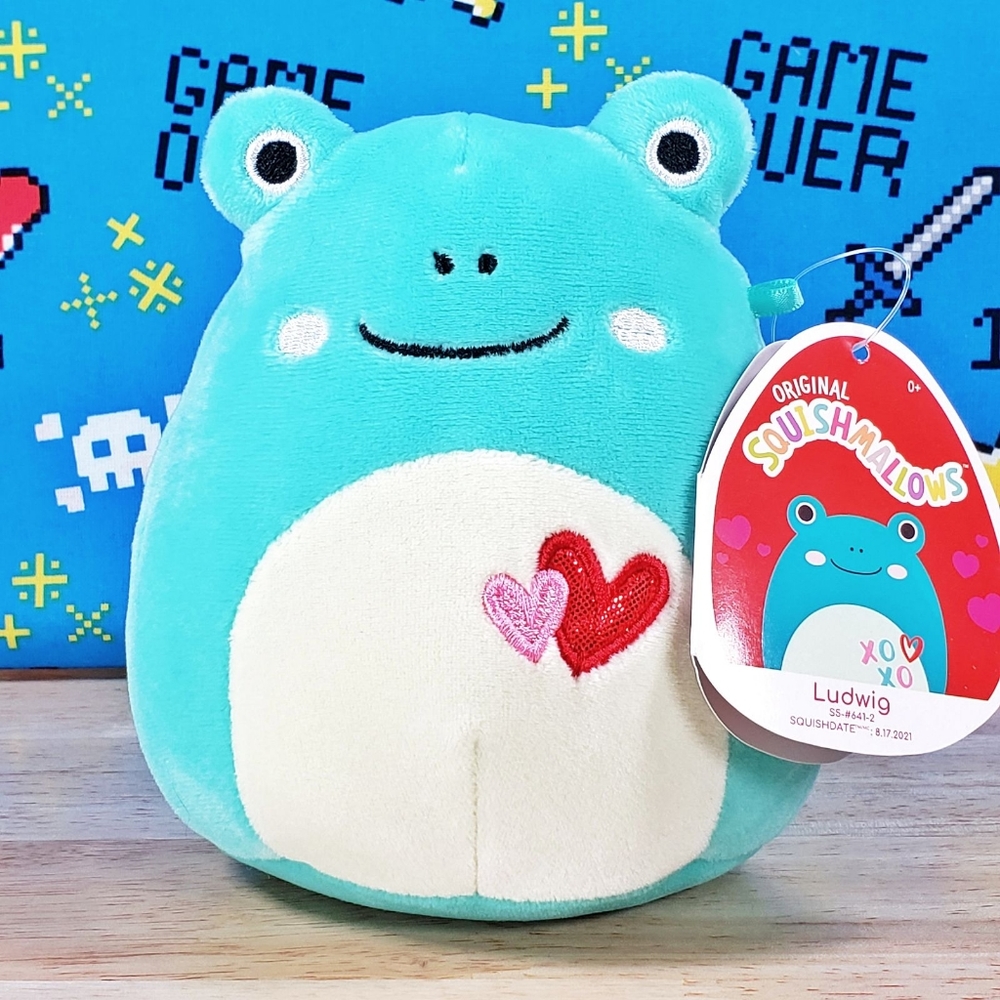 Squishmallow Ludwig the Frog 5" UltraSoft Valentine's Day Stuffed Plush Toy NWT